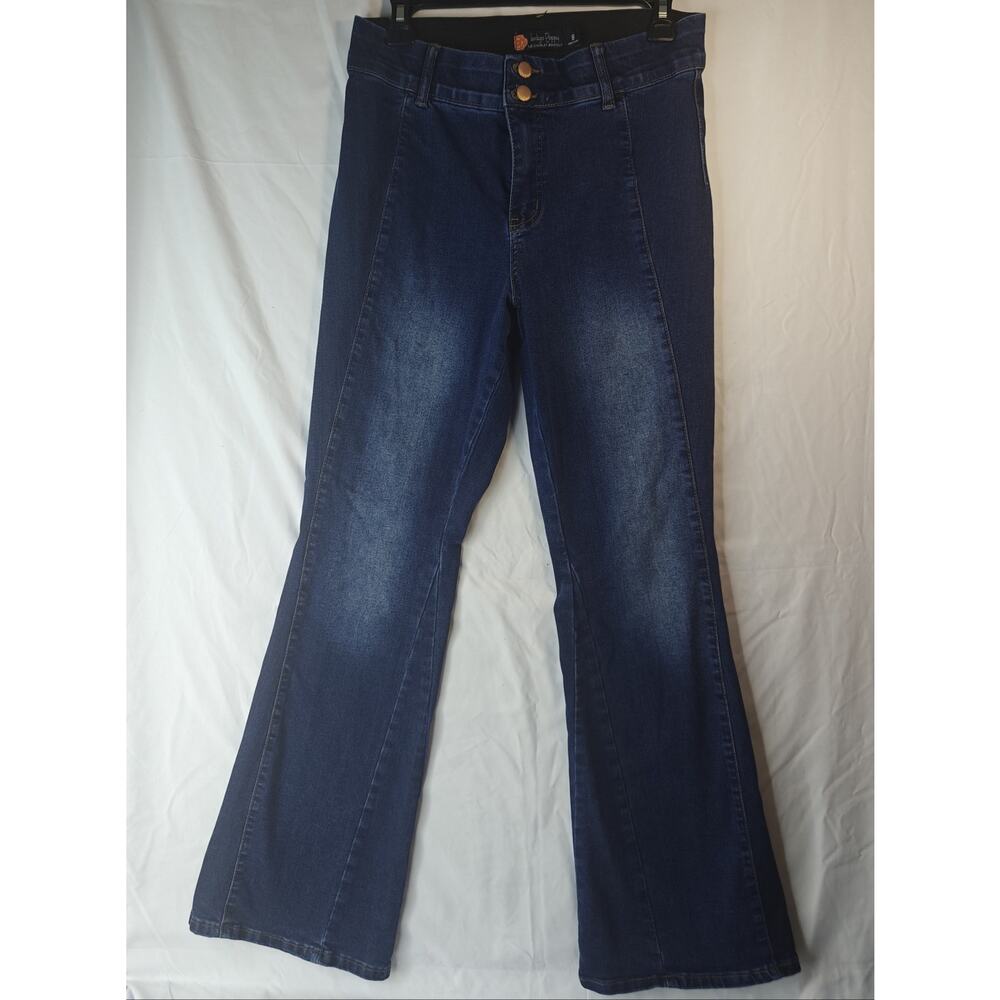 Indigo Poppy The Charlie Bootcut Size 8 Flare Wide Leg Jeans Denim 31 Inseem